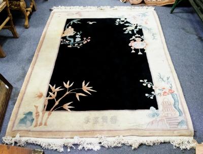 A Chinese washed rug with black 2dd896