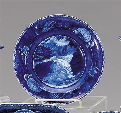 Historical blue transferware small plate	