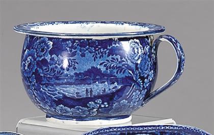 Historical blue transferware chamber 495ac