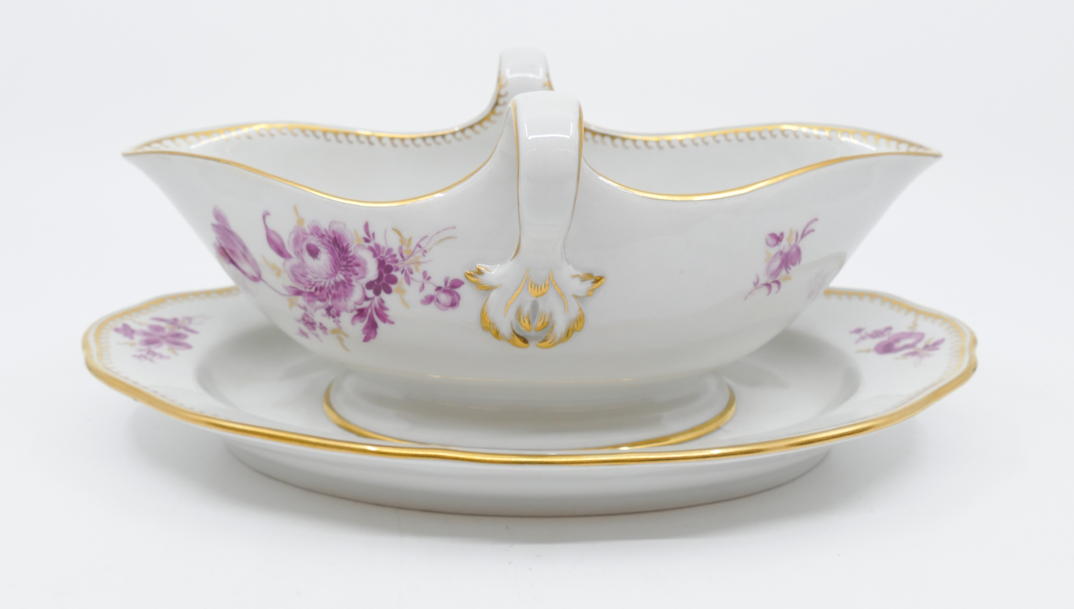 Meissen Pink Flower Porcelain Gravy