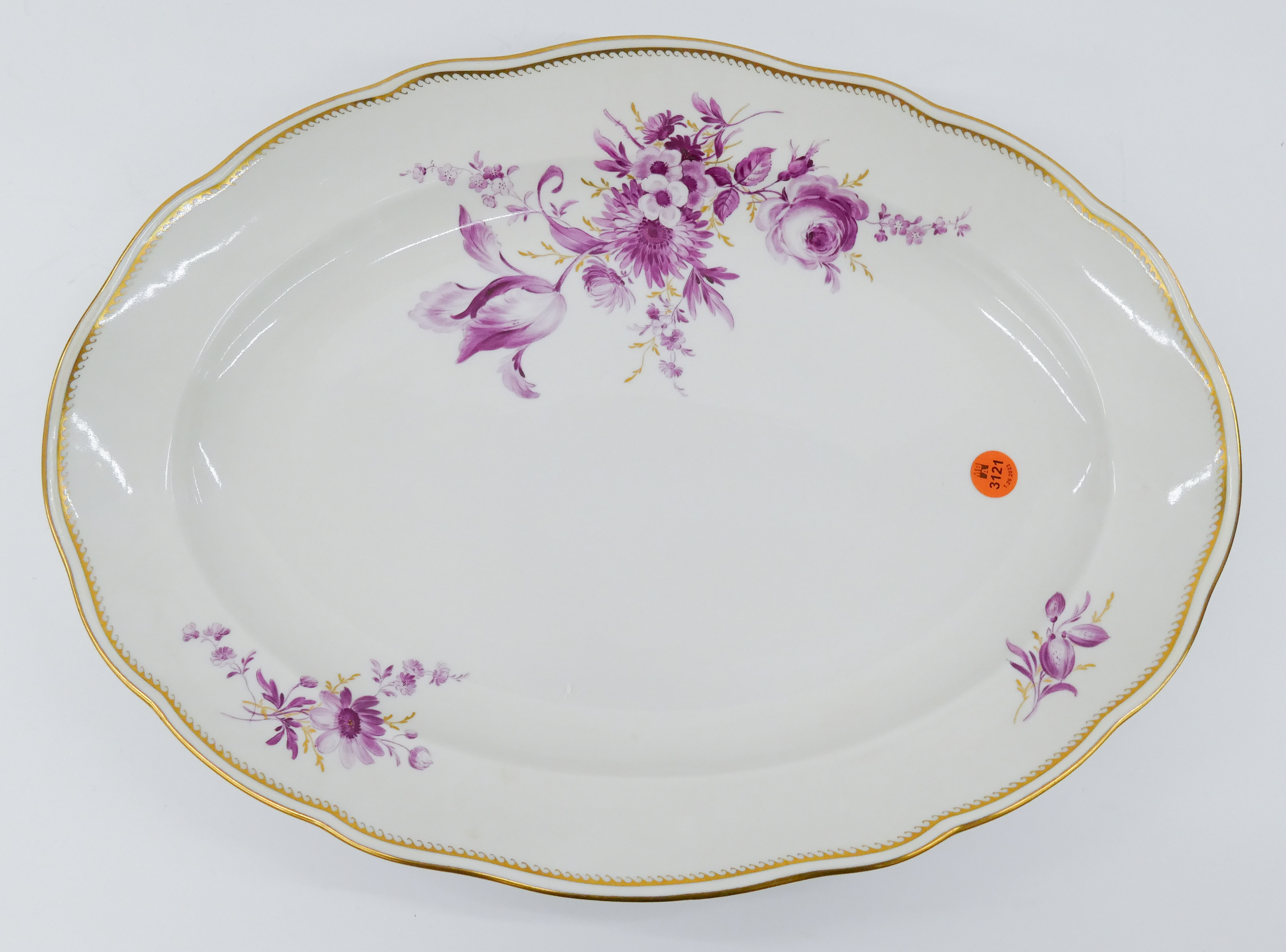 Meissen Pink Flower Porcelain Oval 2dd8f1