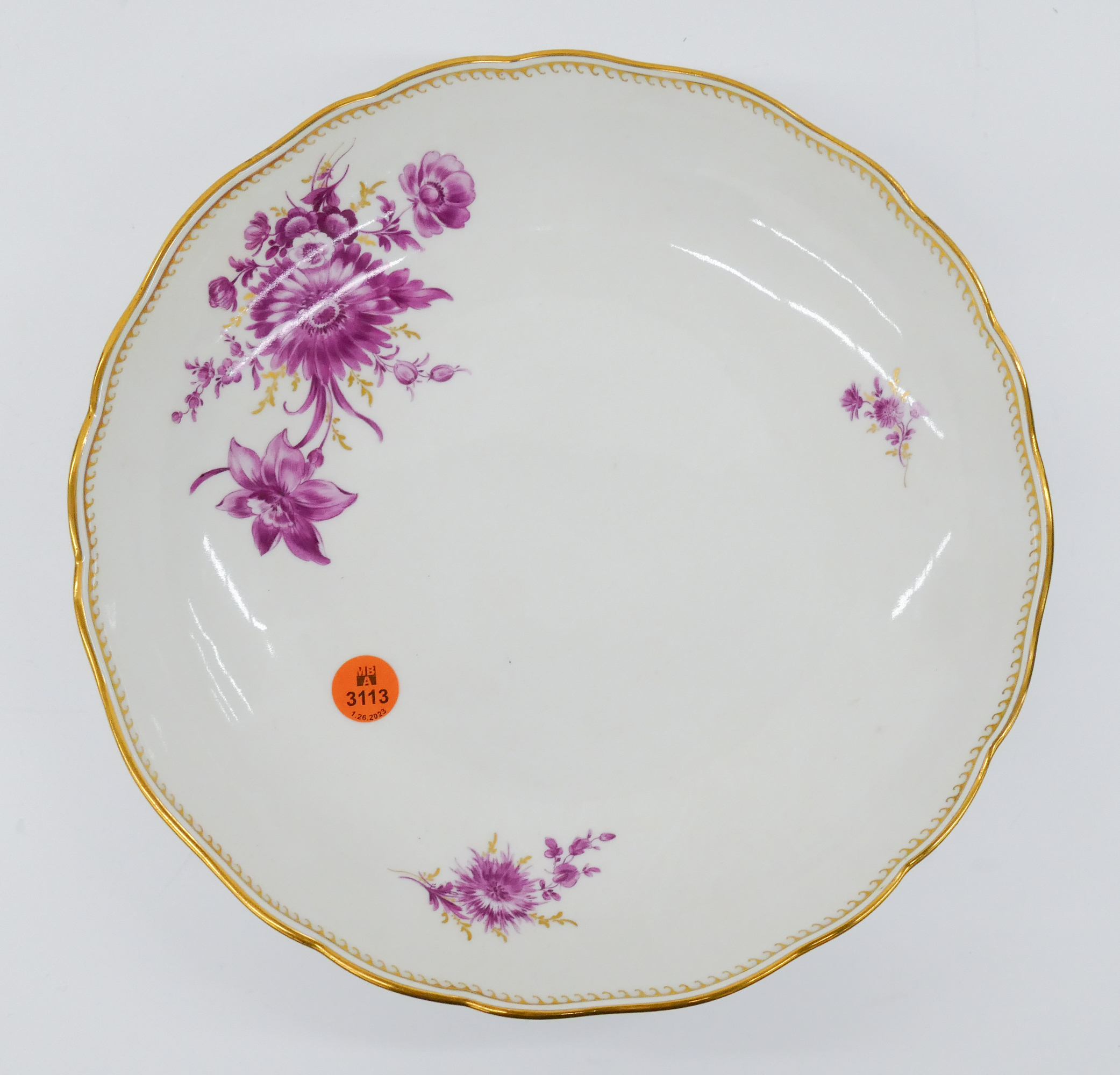 Meissen Pink Flower Porcelain Serving