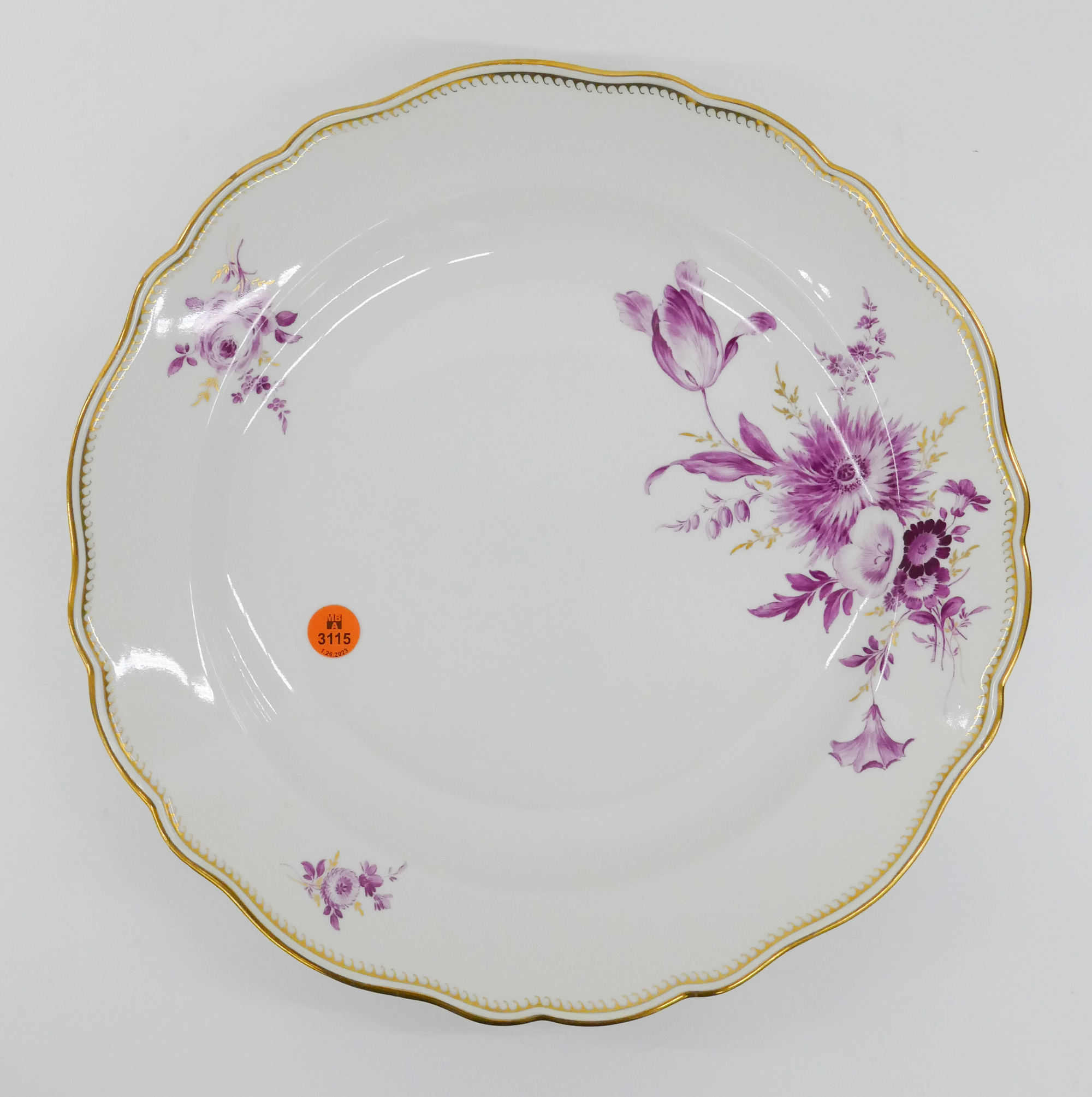 Meissen Pink Flower Porcelain Serving