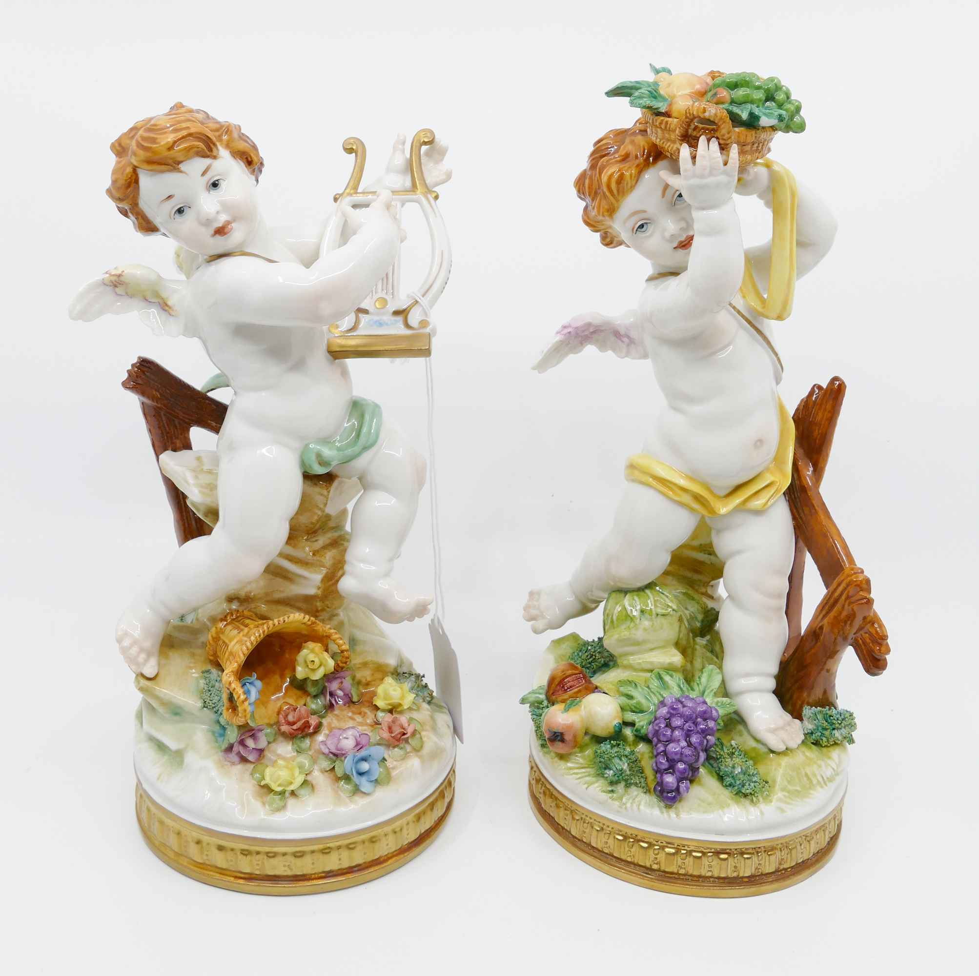 2pc Algora Spain Porcelain Cherub 2dd921