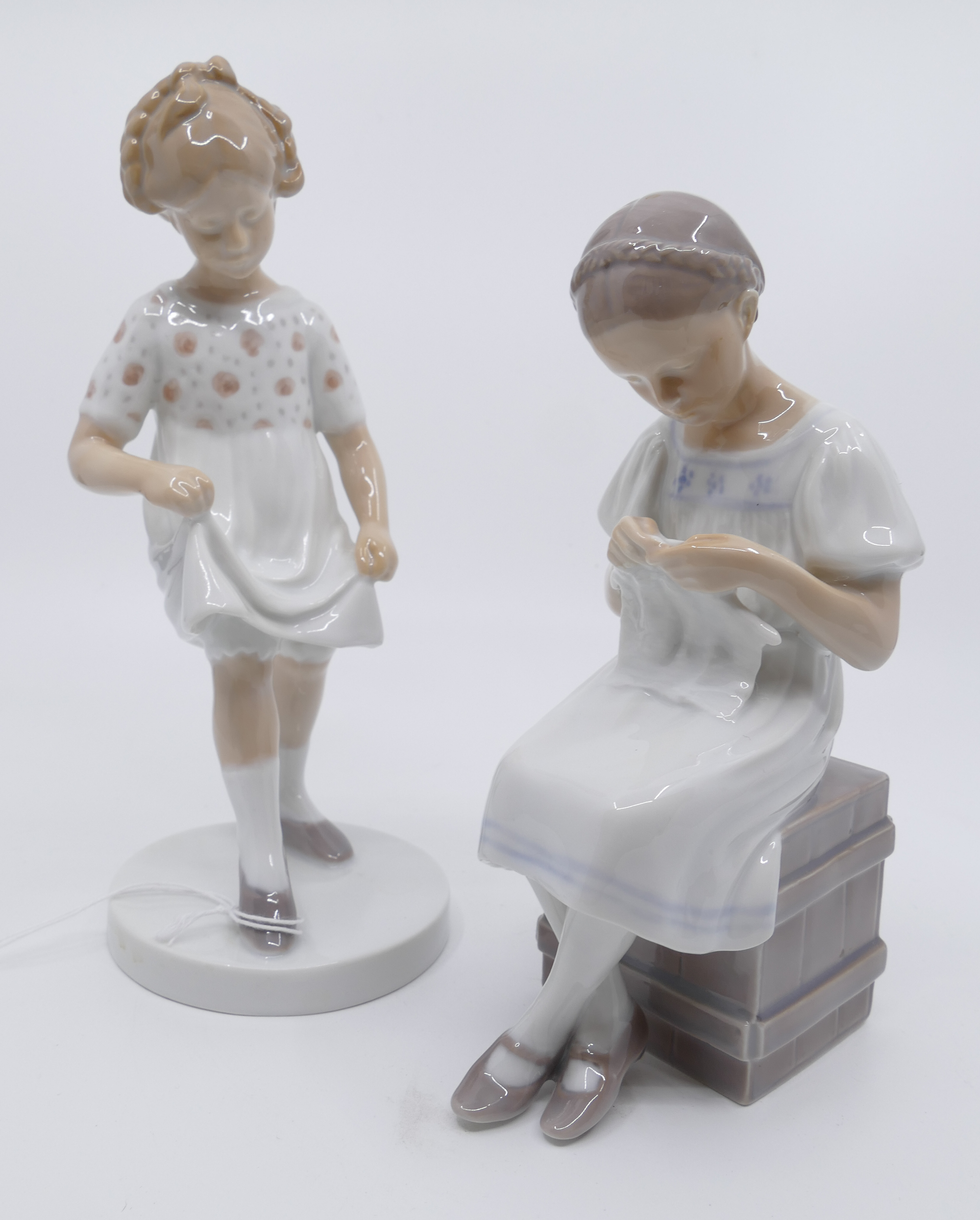 2pc B&G Porcealin Figurines of Girls