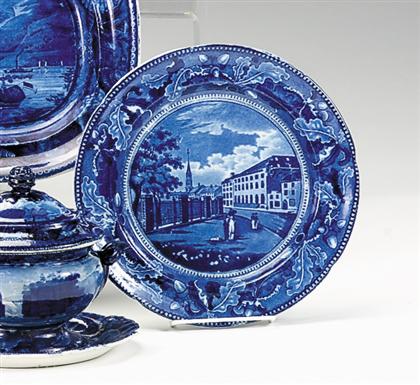 Historical blue transferware dinner 495c1