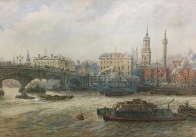 John Jourdain Shipping on the Thames 2dd9ae