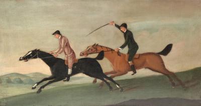 18th Century Naive School Two Hunters 2dd9c9