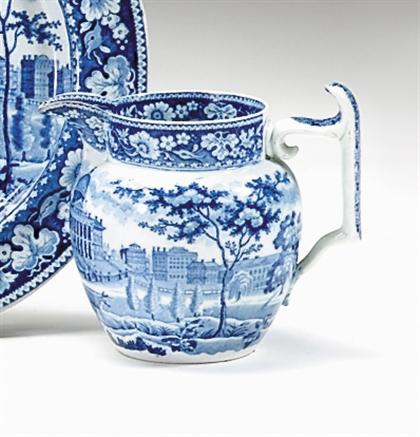 Historical blue transferware creamer