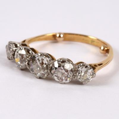 A diamond five-stone ring, the