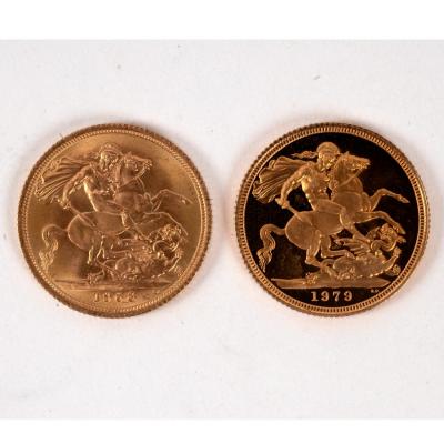 Two Elizabeth II gold sovereigns, 1968
