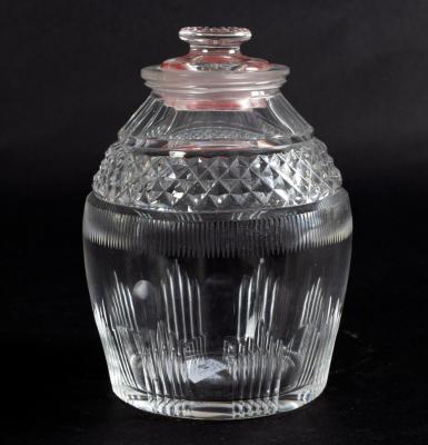 A Georgian cut glass honey jar 2dda2d