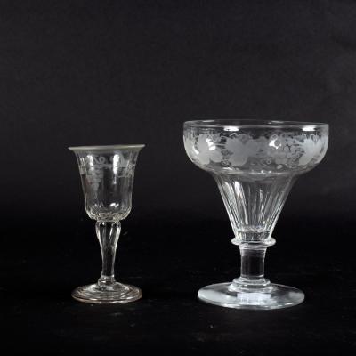 An Edwardian wine glass with trailing 2dda3f