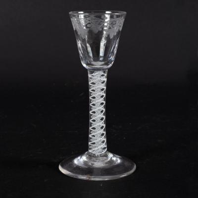 An 18th Century cordial glass,