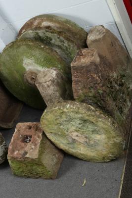 Four staddle stones with tops,