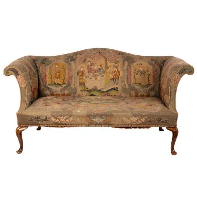 An 18th Century settee with needlework 2ddaf9