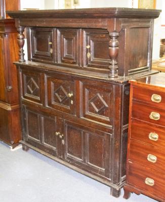 An 18th Century oak court cupboard