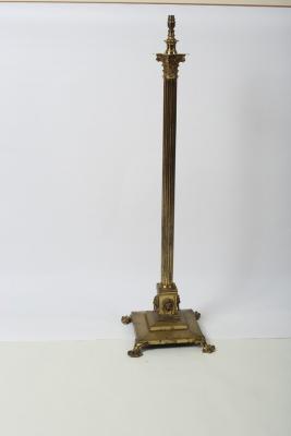 A 19th Century brass standard lamp,
