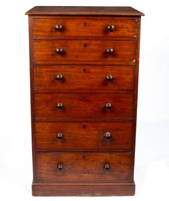 A Victorian mahogany narrow chest,