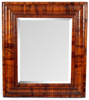 A William and Mary walnut mirror, circa