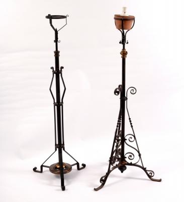 A wrought iron telescopic standard