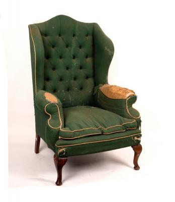 A Queen Anne style wing armchair 2ddb49