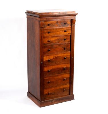 A Regency rosewood Wellington chest,
