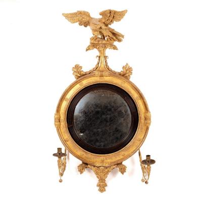 A Regency convex mirror in gilt 2ddb63