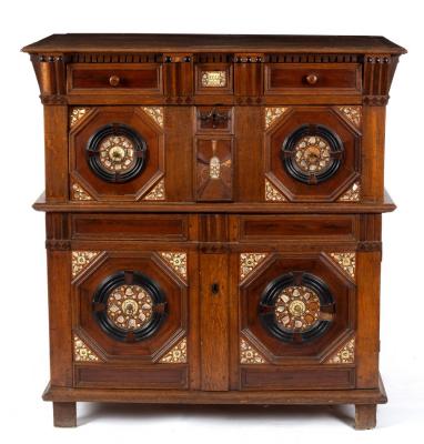 A Charles II oak two stage chest,