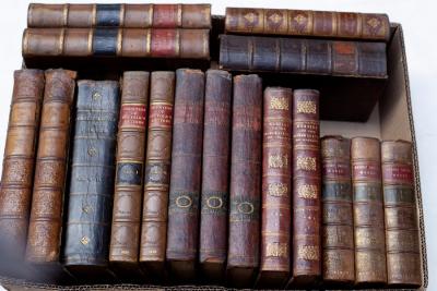 Sundry leather bound books, 17 vols