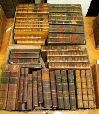 42 sundry leather bound books [2 boxes]