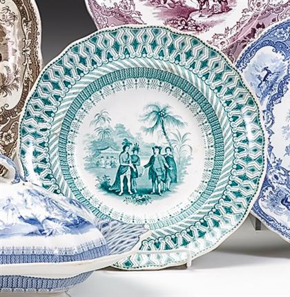     	Historical green transferware