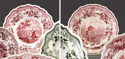  Two historical pink transferware 49612