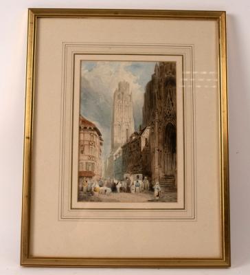 J Cordwell/Notre-Dame, Rouen/watercolour,