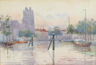 J Brockelbank (19th/20th Century)/Dordrecht/watercolour,