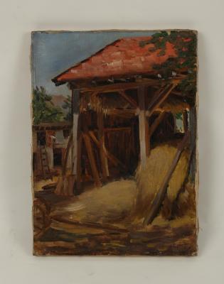 Early 20th Century The Hay Barn signed 2ddcdd