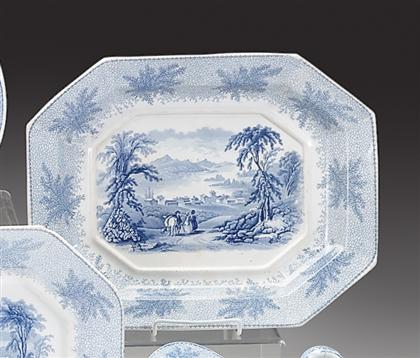  Historical medium blue transferware 4961b