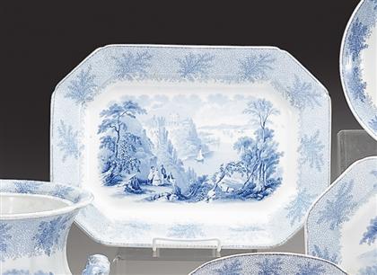  Historical medium blue transferware 4961d