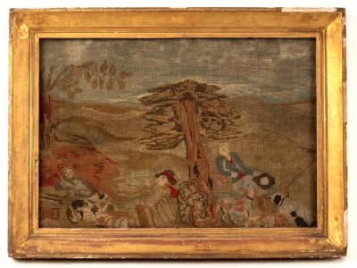 A needlework picture of shepherds with