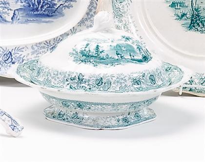  Historical green transferware 49625