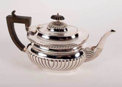 A silver teapot, LF Birmingham 1918,