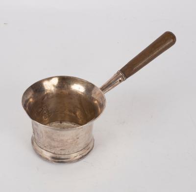 A Georgian silver brandy pan, marks