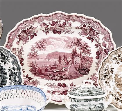     	Historical purple transferware