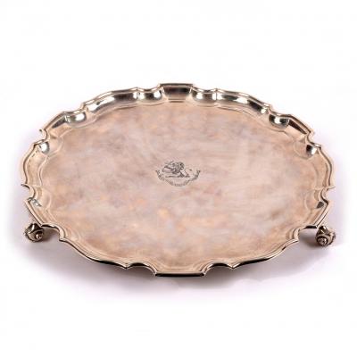 A silver salver, Wakely & Wheeler,