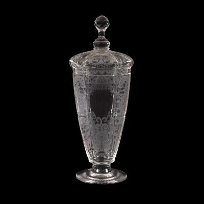 A Lobmeyr glass vase and cover,
