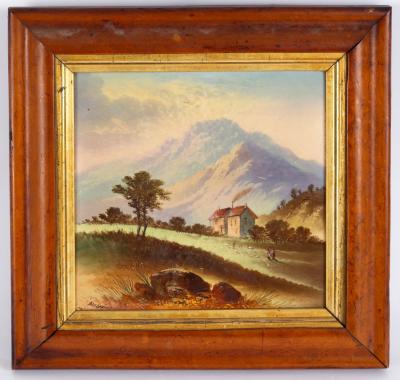 A porcelain plaque, decorated a