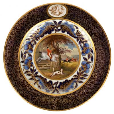 A Derby plate, circa 1815, decorated