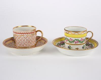 Two English porcelain coffee cans