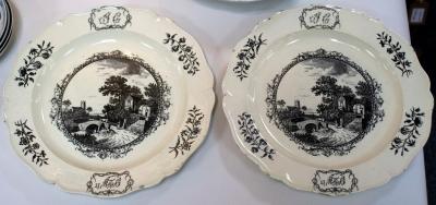 A pair of creamware plates, circa 1790,