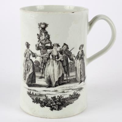 A Worcester cylindrical mug, circa